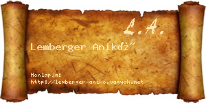 Lemberger Anikó névjegykártya
